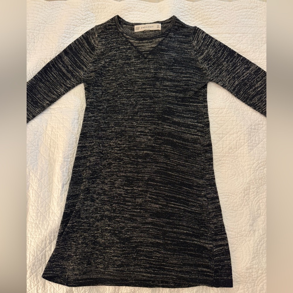 Zara Black Long Sleeve Sparkle Dress